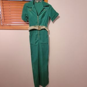 Vintage green jumpsuit 1970s